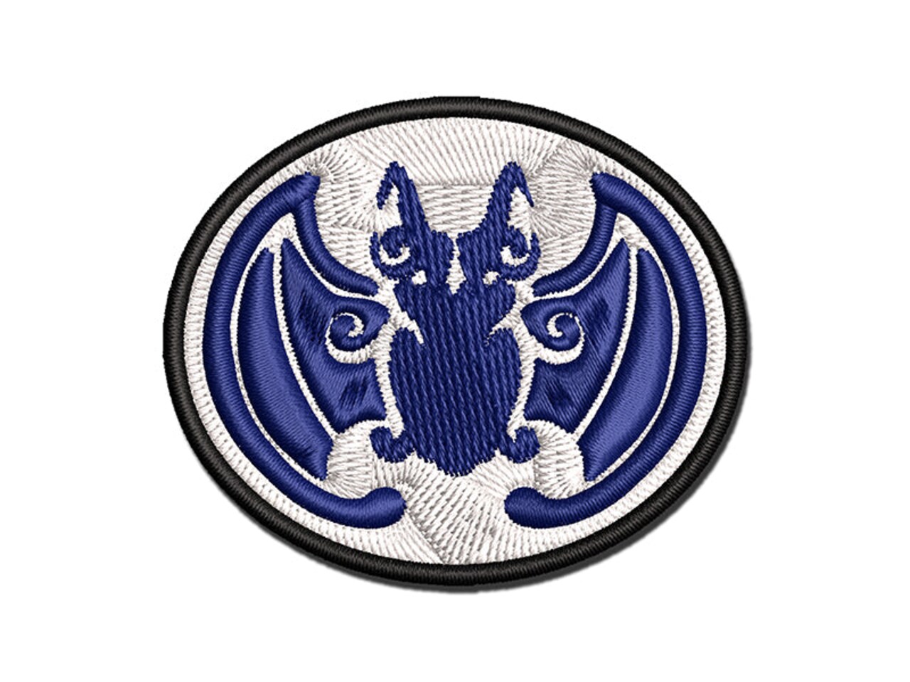 Chinese Lucky Bat Symbol of Good Fortune Multi-Color Embroidered Iron-On or Hook & Loop Patch Applique